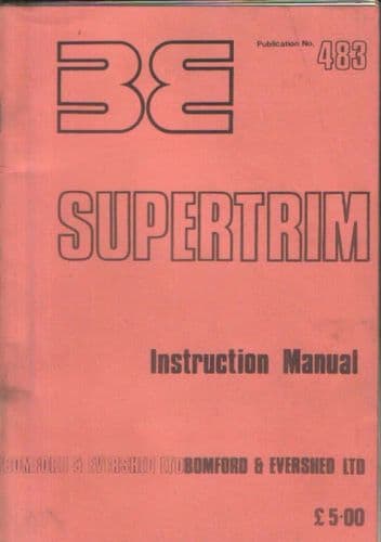 Bomford Supertrim Hedgetrimmer Operators Manual