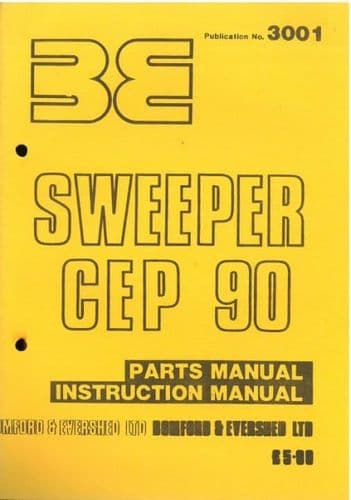 Bomford Sweeper CEP 90 Operators Manual with Parts List