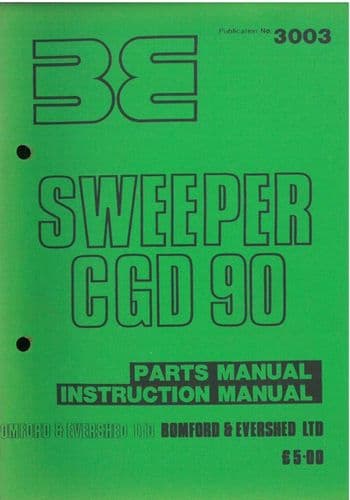 Bomford Sweeper CGD 90 Operators Manual with Parts List