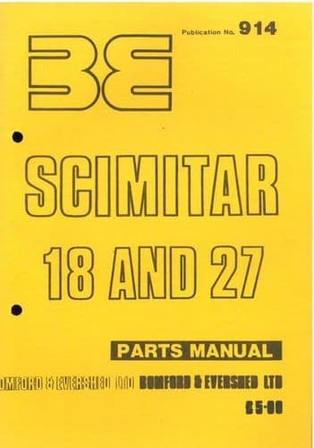 Bomford Topper Scimitar 18 and 27 Parts Manual