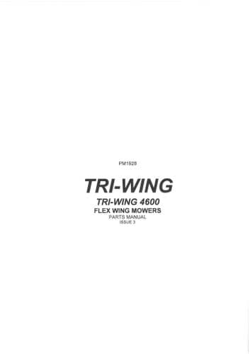 Bomford Tri Wing Mower 4600 Parts Manual