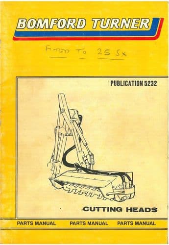 Bomford Turner 1.2SX 1.5SX Brushbuster Lightweight Rotary  Hedgetrimmer Cutting Heads Parts Manual