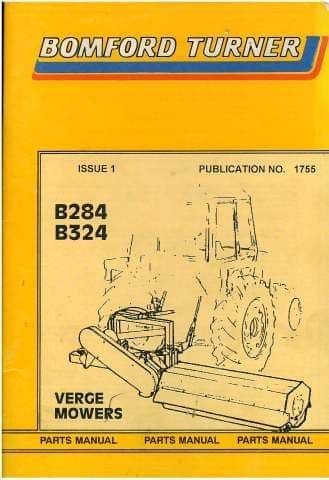 Bomford Turner B284 & B324 Verge Mower Parts Manual