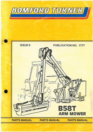 Bomford Turner B58T Hedgetrimmer Parts Manual
