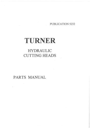 Bomford Turner Hydraulic Cutting Heads Parts Manual