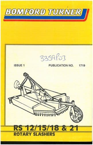 Bomford Turner Rotary Slasher RS12 RS15 RS18 RS21 Parts Manual - RS 12 15 18 & 21