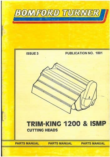 Bomford Turner Trim-King 1200 & ISMP Hedgetrimmer Cutting Heads Parts Manual