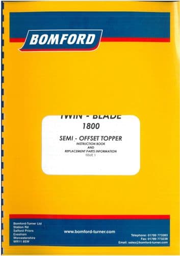 Bomford Twin Blade 1800 Semi Offset Topper Operators Manual