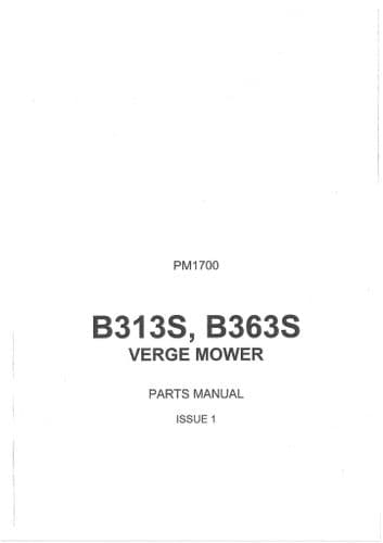 Bomford Verge Mower B313S B363S Parts Manual