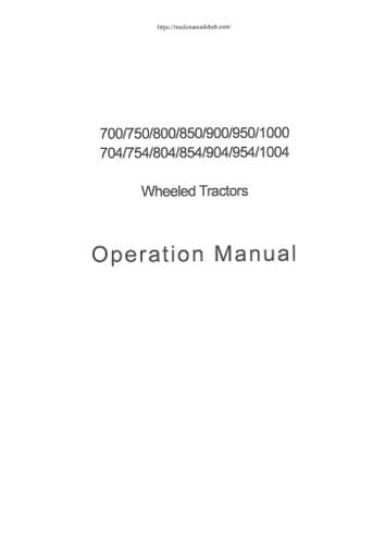 Bomr Tractor 700 750 800 850 900 950 1000 Operators Manual
