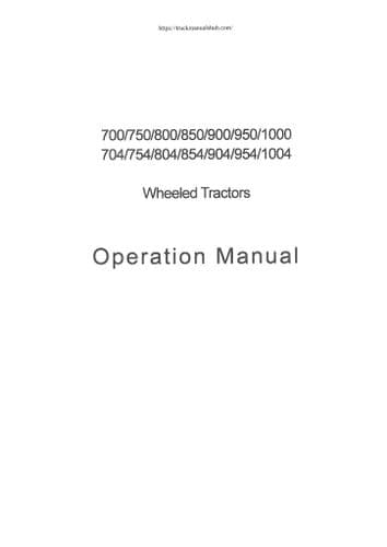 Bomr Tractor 704 754 804 854 904 954 1004 Operators Manual
