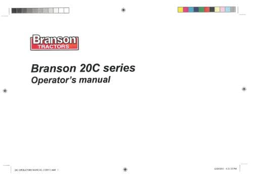 Branson Tractor 20c Operators Manual