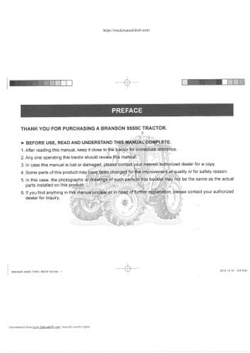 Branson Tractor 9550C Operators Manual
