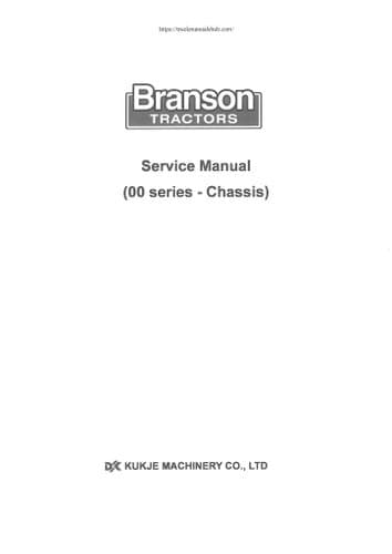 Branson Tractor Workshop 00 Series Service Manual