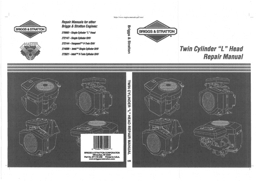 Briggs and Stratton Engine Twin Cylinder L Head Workshop Repair Manual