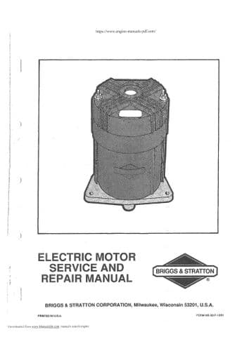 Briggs & Stratton Electric Motor Engine 101120 Workshop service Manual