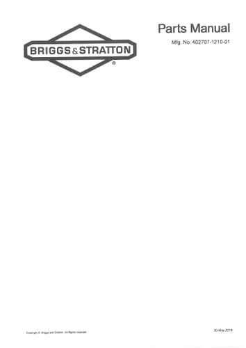 Briggs & Stratton Engine 402707 - Parts Manual
