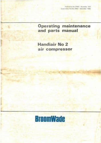 Broomwade Handiair No.2 Air Compressor Operators Manual with Parts List