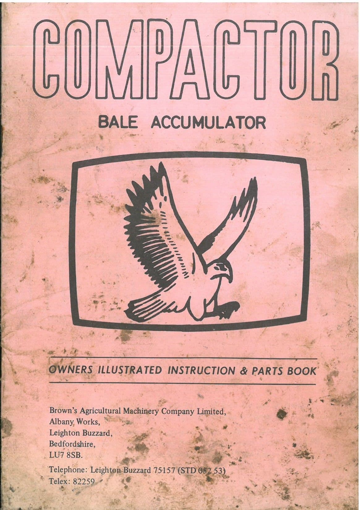 Browns Compactor Bale Accumulator Operators Manual with Parts List