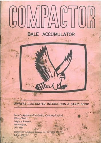 Browns Compactor Bale Accumulator Operators Manual with Parts List
