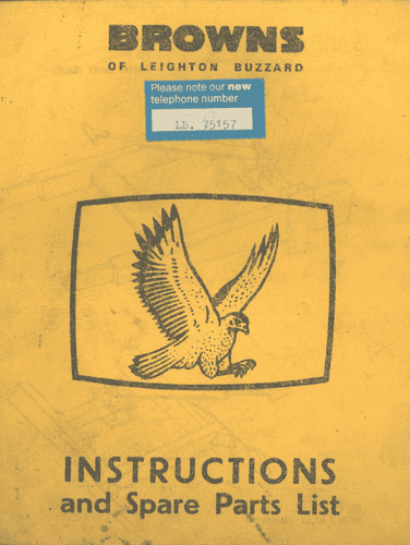 Browns Instructions Manual and parts list