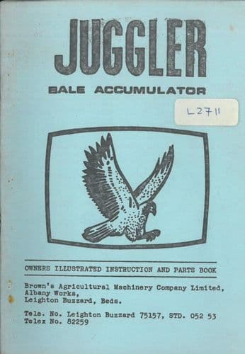 Browns Juggler - Sledge Bale Accumulator  -  Operators Manual with Parts List