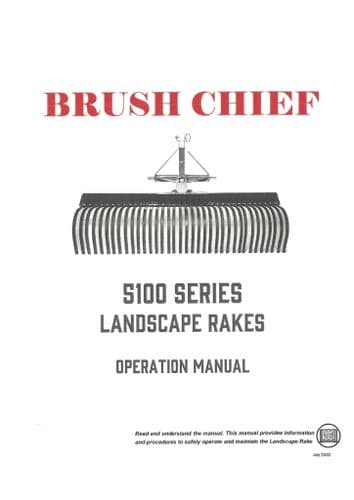 Brush Chief Landscape Rake 5104 5105 5106 5107 5108 Operators Manual