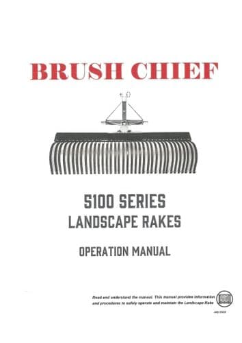 Brush Chief Landscape Rake 5104 5105 5106 5107 5108 Operators Manual