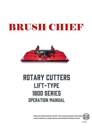 Brush Chief Rotary Cutter Lift Type 1808 1810 Operators Manual