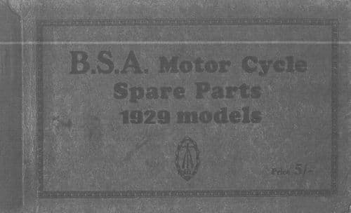 BSA Engine 1929 Parts Manual