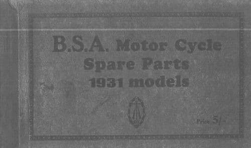 BSA Engine 1931 Parts Manual