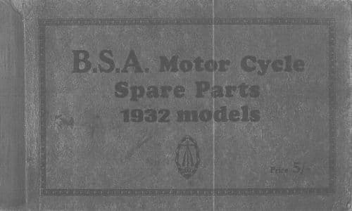 BSA Engine 1932 Parts Manual