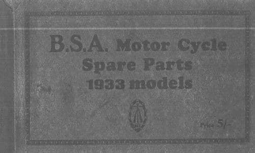 BSA Engine 1933 Parts Manual