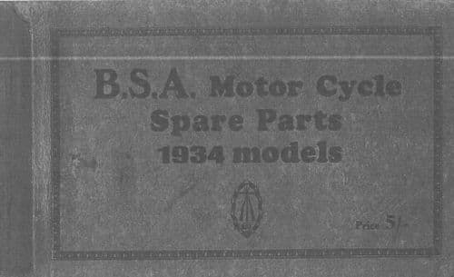 BSA Engine 1934 Parts Manual