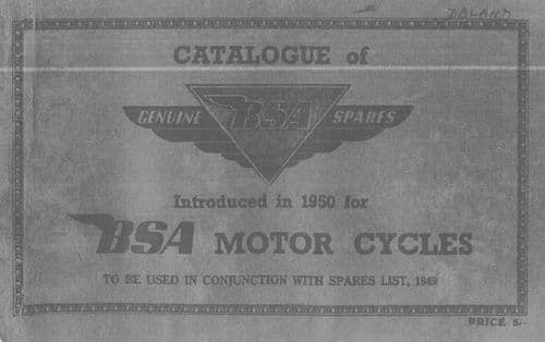 BSA Engine 1950 Parts Manual