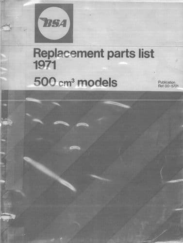 BSA Engine B50T Victor 500 Trail B50SS Goldstar 500 Street Scrambler B50MX Victor 500 Part Manual