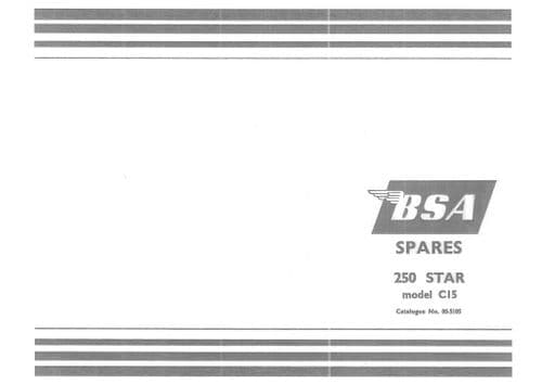 BSA Engine Star C15 Parts Manual