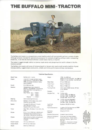 Buffalo Mini Tractor Brochure