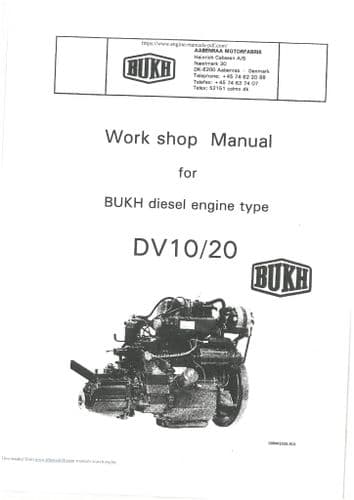 Bukh Marine Diesel Engine DV10 DV20 Workshop Service Manual