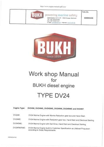 Bukh Marine Diesel Engine DV24 Workshop Service Manual