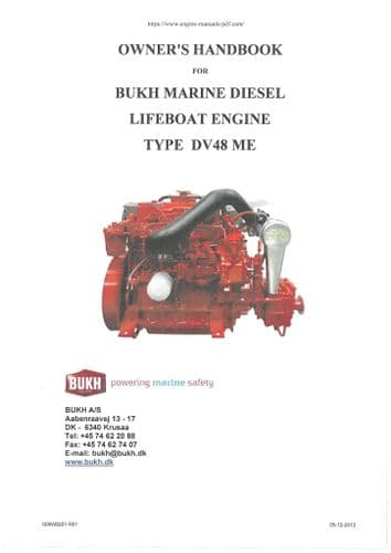 Bukh Marine Diesel Lifeboat Engine DV48ME Operators Manual