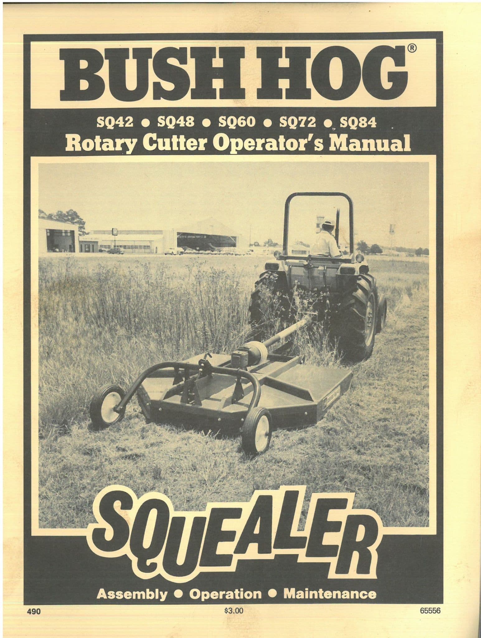 Bush 48 Bush Hog Rotary Cutter Squealer SQ42 SQ48 SQ60 SQ72 SQ84 Operators ...
