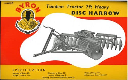 Byron 7ft Heavy Disc Harrow Brochure