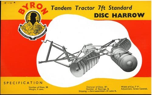 Byron 7ft Standard Disc Harrow Brochure