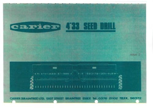 Carier 4.33 Seed Drill Operators & Parts Manual