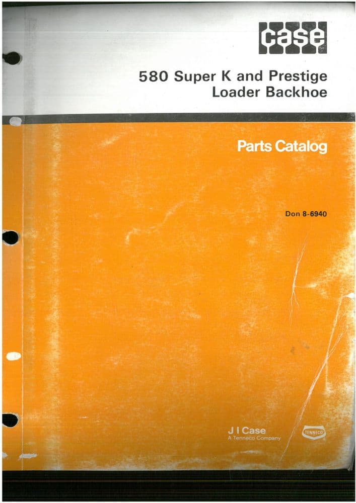 Case 580 Super K & Prestige Digger Excavator Backhoe Loader Parts