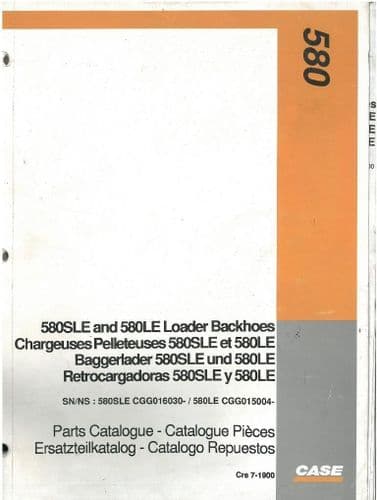 Case 580 Super LE, SLE, & LE Digger Excavator Backhoe Loader Parts Manual