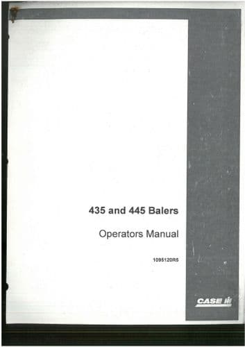 Case Baler 435 & 445 Operators Manual