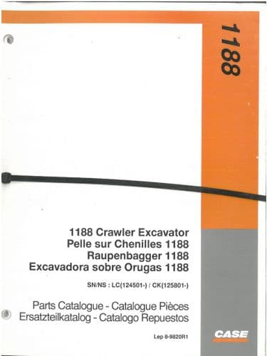 Case Crawler Excavator 1188 Parts Manual