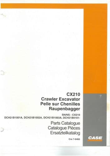 Case Crawler Excavator CX210 Parts Manual - CX 210
